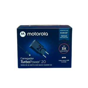 Carregador turbo v8 original motorola 20w