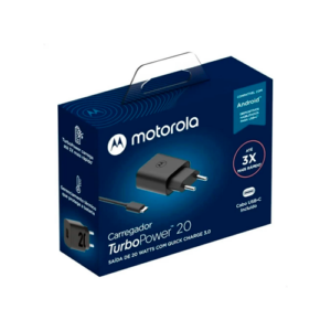 Carregador turbo tipo c original motorola 20w